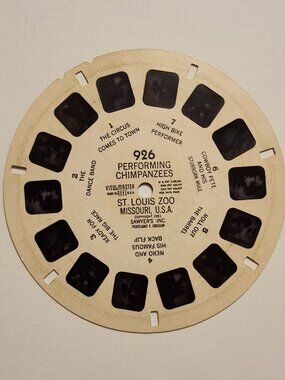 ADORABLE Performing Chimpanzees St. Louis Zoo Missouri View Master Reel 1961